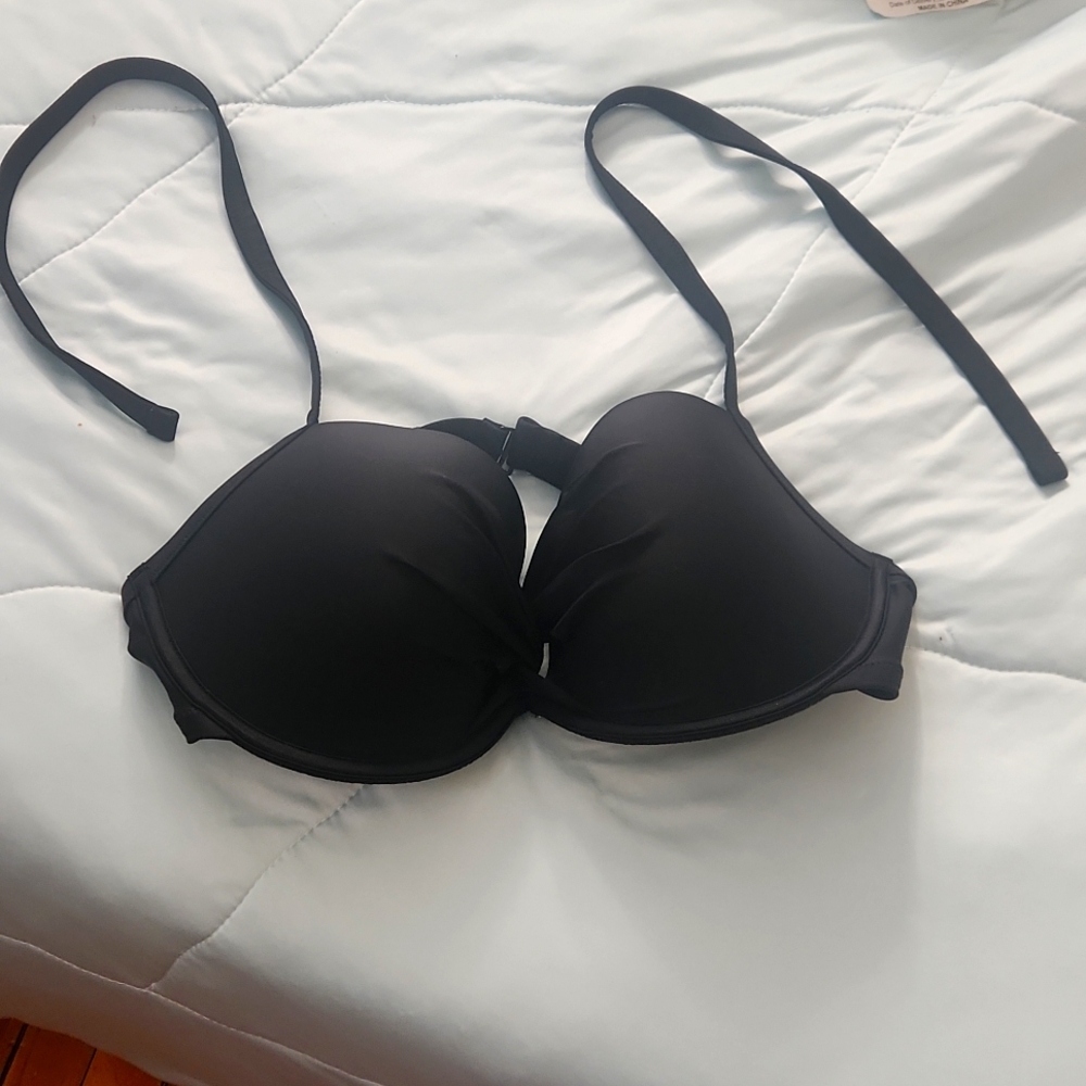 Aerie black bikini top, push up